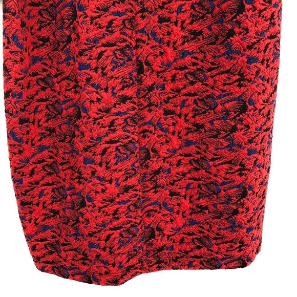 Free People red  & blue metallic Sunset puff sleeve cold shoulder mini dress L - Picture 15 of 16